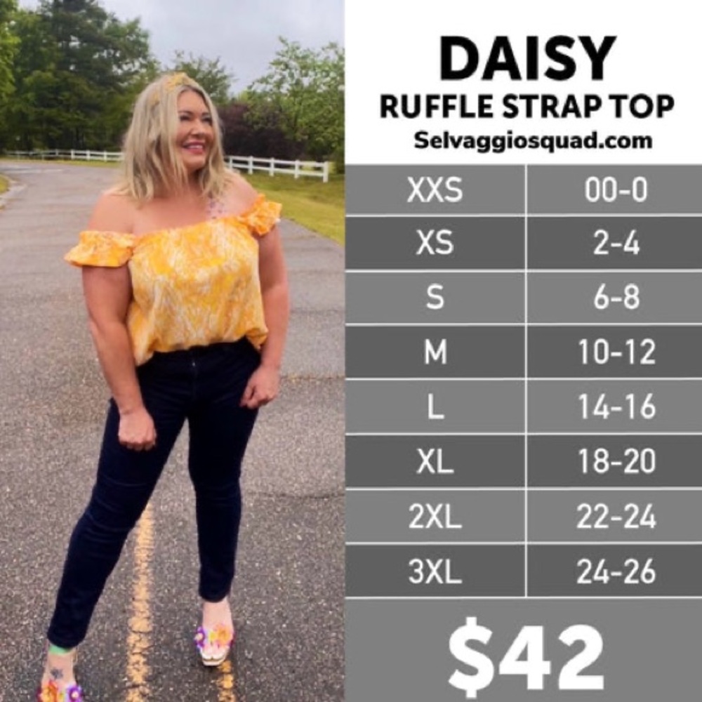 LuLaRoe Daisy Ruffle Strap Top - NWT - Picture 5 of 5